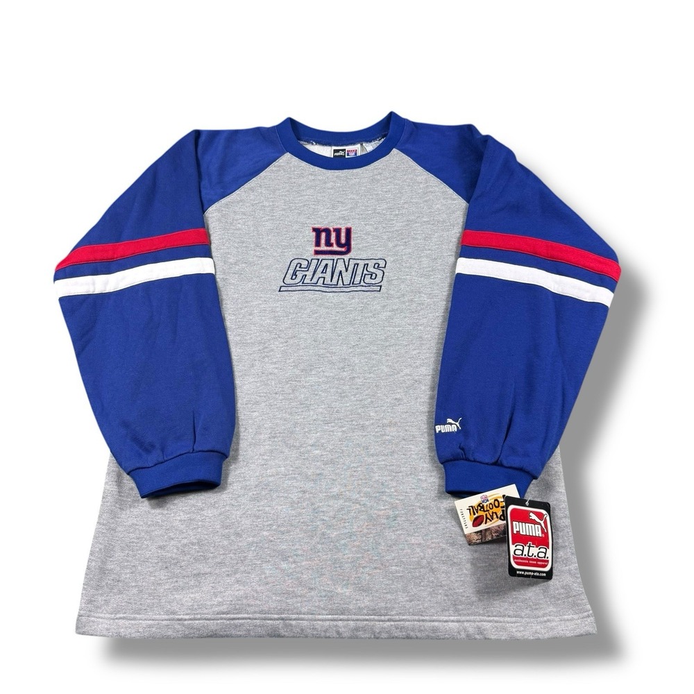 NWT VTG Puma NFL New York Giants Crewneck Sweatshirt Youth XL 1990s Read Rare